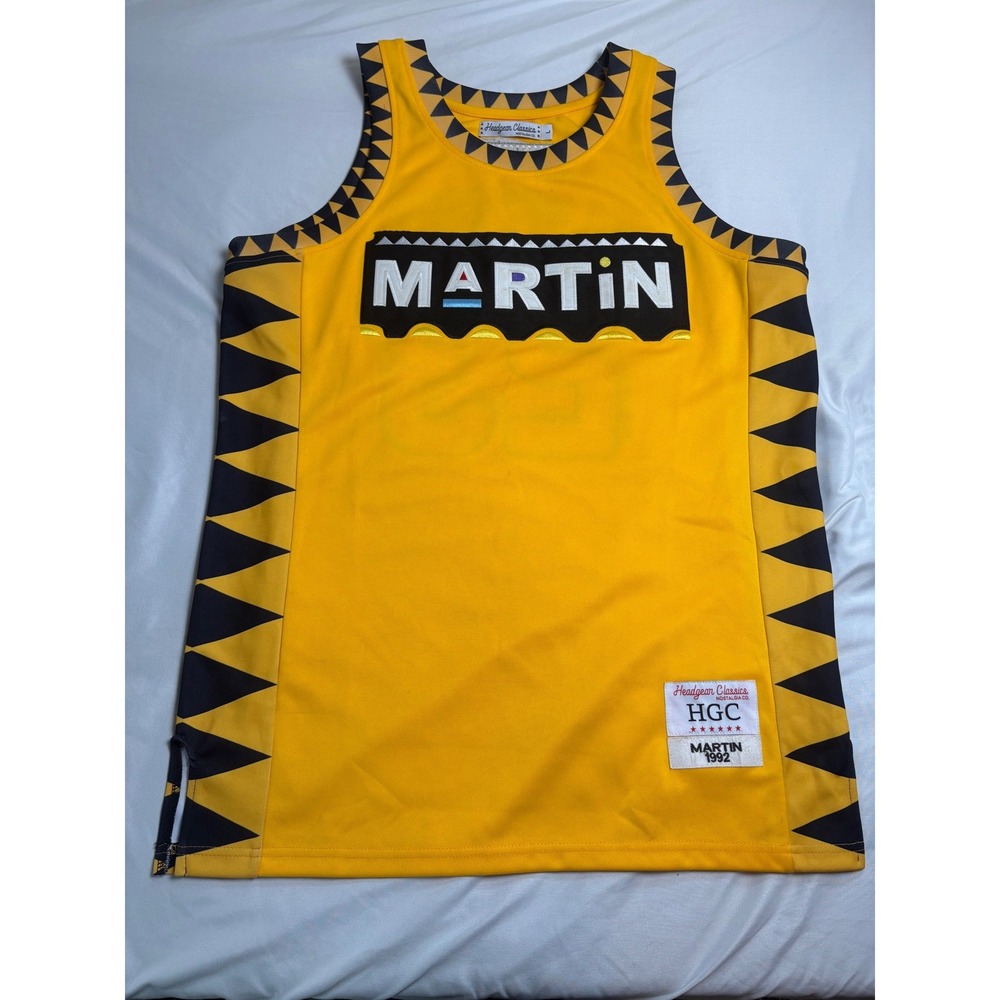 Headgear Classics Martin Jersey Mens Large Yellow Excellent 90s Sitcom TV Show
